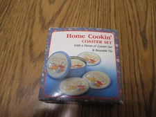 HOME COOKIN COASTER SET IN METAL TIN J.S.N.Y. NO 8627