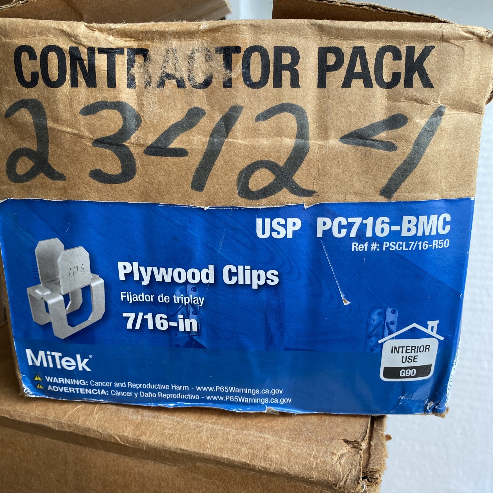 Box of 250 MiTek USP 7/16” Steel Plywood Clips PC716BMC, PSCL7/16 eBay