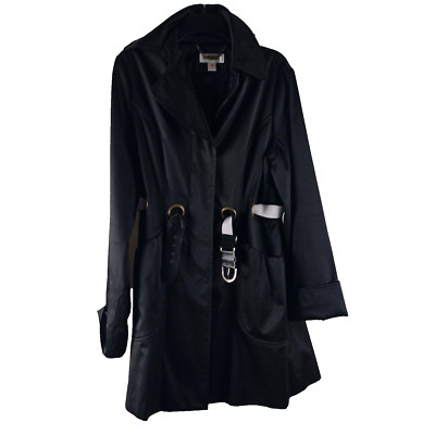 Preston & York Women s Size 10 Black Coat With Hidden Buttons