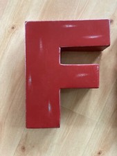 Large 11  Industrial Red Metal Letter "F Wall Decor by Foreside