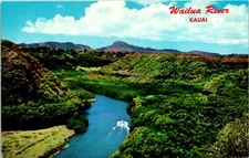 Kauai HI Wailua River Aerial View Postcard unused (20474)