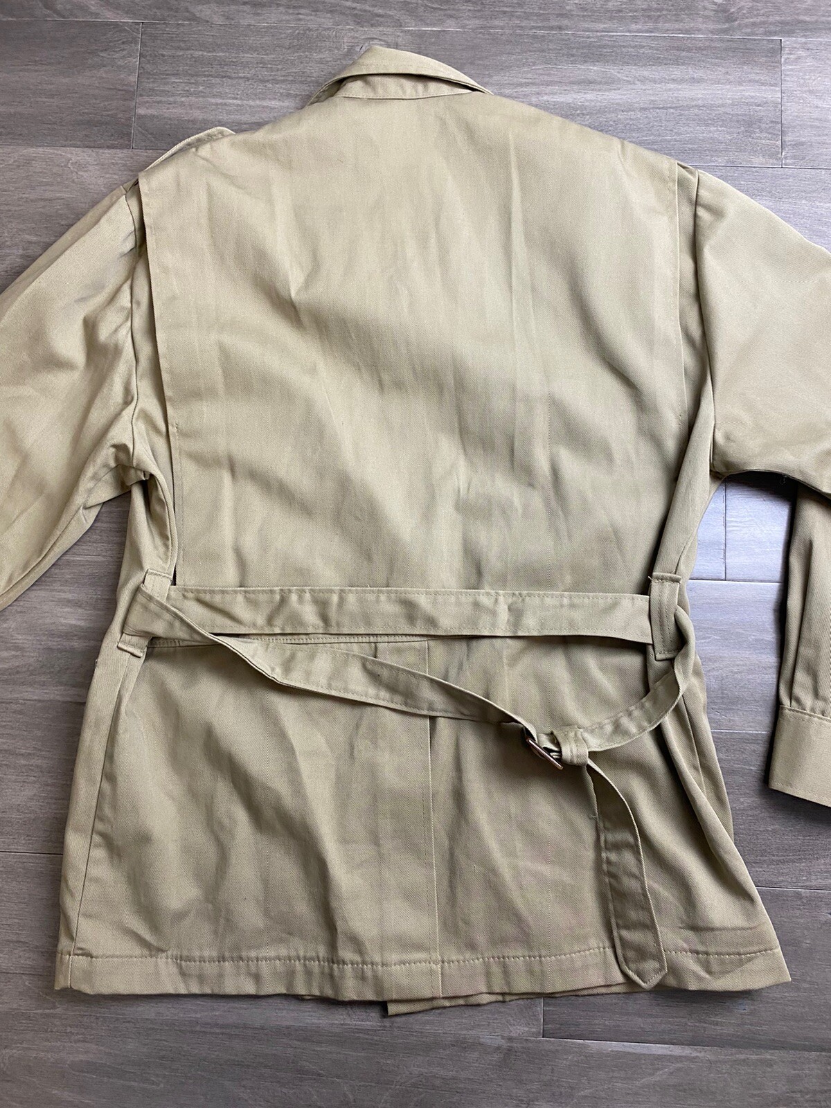 Woolrich Vintage Shooting Jacket British Khaki 1970s Safari Coat Tan