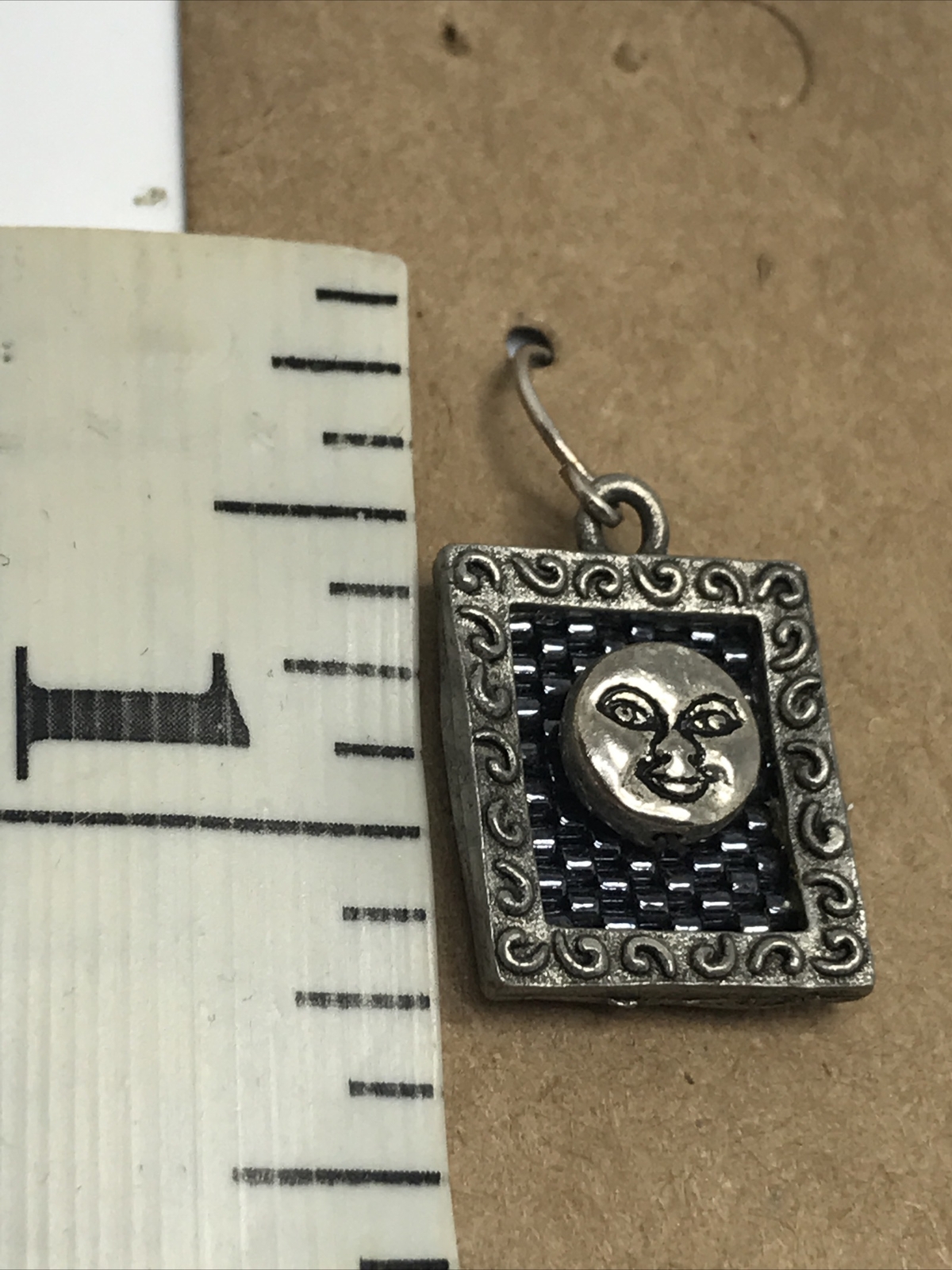 sterling silver moon face earrings - image 3