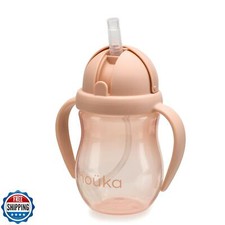 nouka Weighted Straw Cup with Click Top Lid  Leak Proof and Easy Grip  Soft