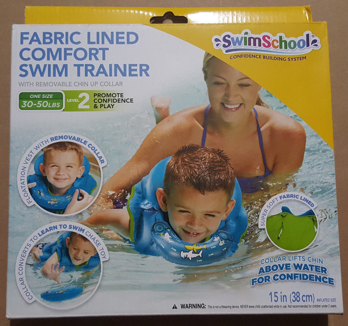 SwimSchool Fabric Lined Comfort Swim Trainer Vest Blue Level 2 One Size