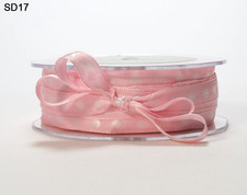 3/8 Inch Solid Center Dot Ribbon - May Arts - SD17 - Pink/White - 5 Yds.