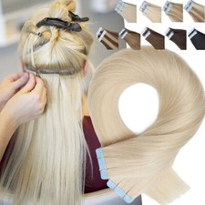 Seamless Tape In Hair Extensions Skin Wefts 100 Real Human Hair Balayage Blonde