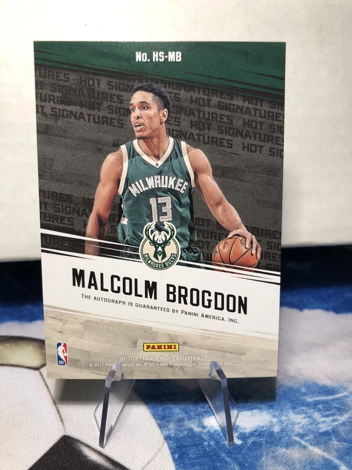 2017-18 Panini NBA Hoops Hot Signatures Red Hot /25 Malcolm Brogdon #HS-MB Auto - Image 2 of 2