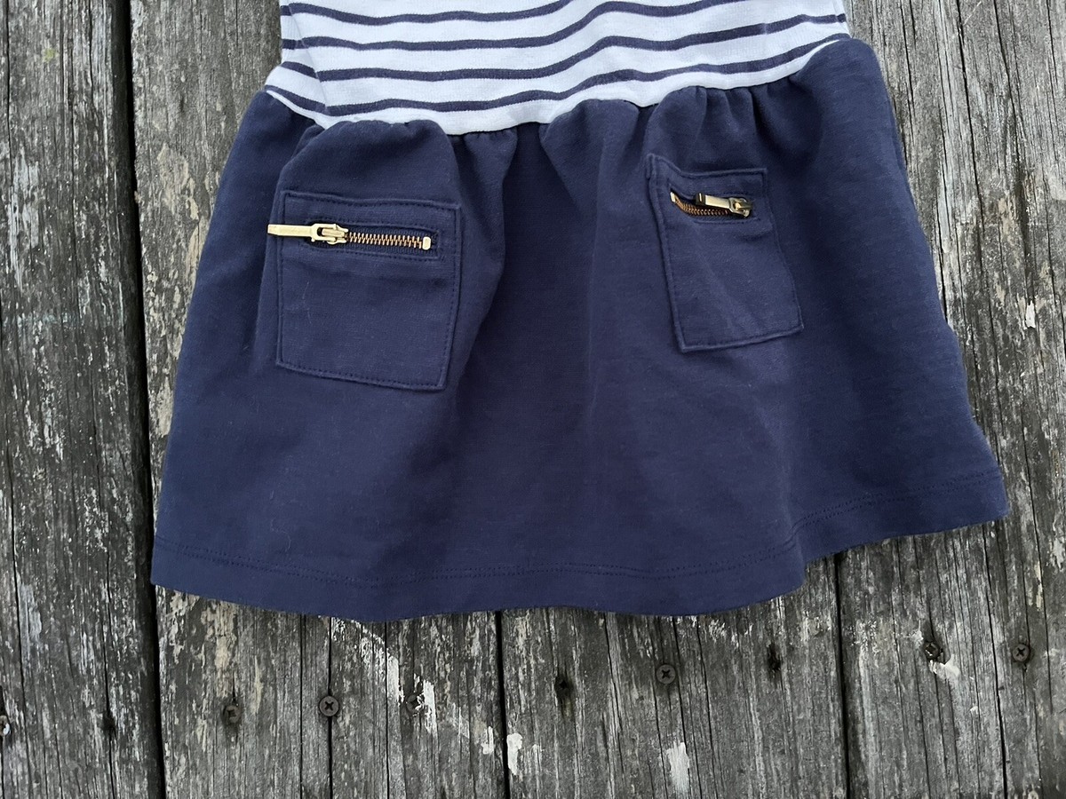 Janie and Jack ~ Girls Navy Blue Striped Solid Dress ~Size 12-18 months |  eBay