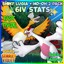   6IV SHINY LUGIA  HO-OH 2 PACK   POKEMON SCARLET  VIOLET EV'D    FAST   SV