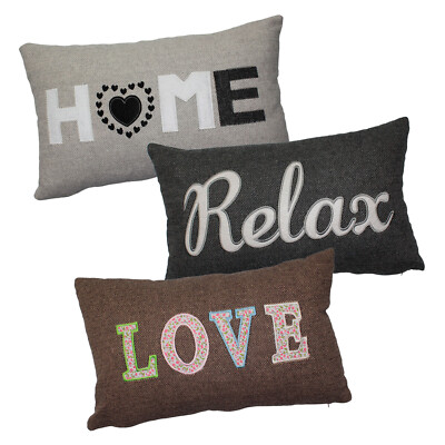 Kissenbezug Relax | Love | Home Kissenhülle Fischgrät Muster ca. 30x50 cm Deko