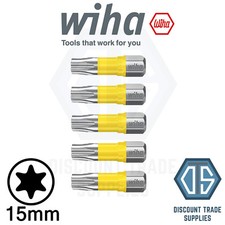 Image of Wiha 41592 TORX T15 Y Bit Set - Pack of 5, 25mm Long Impact Driver Screw Bit