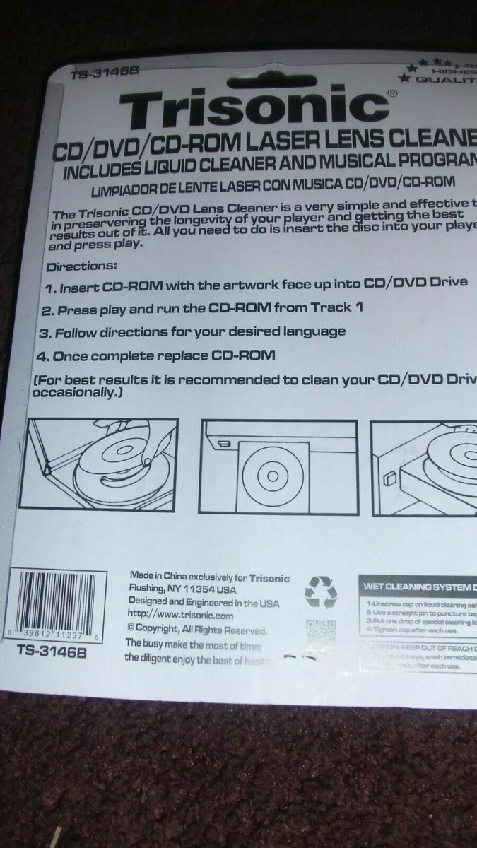 Trisonic TS3146B CD/DVD/CD-ROM Laser Lens Cleaner for sale online
