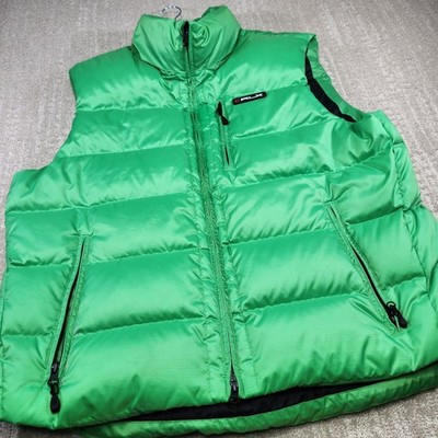 Rlx Ralph Lauren Puffer Vest Men XXL Lime Green Goose Down Packable Hood Bubble