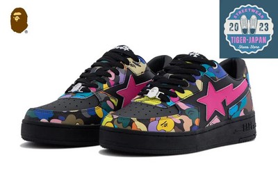 A BATHING APE BAPE STA ICON #2 1M30 191 308 Black Men Unisex Leather Shoes