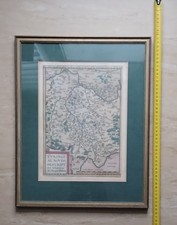 Kupferstich Karte: Thüringen, A. Ortelius-Original, mit Rahmen