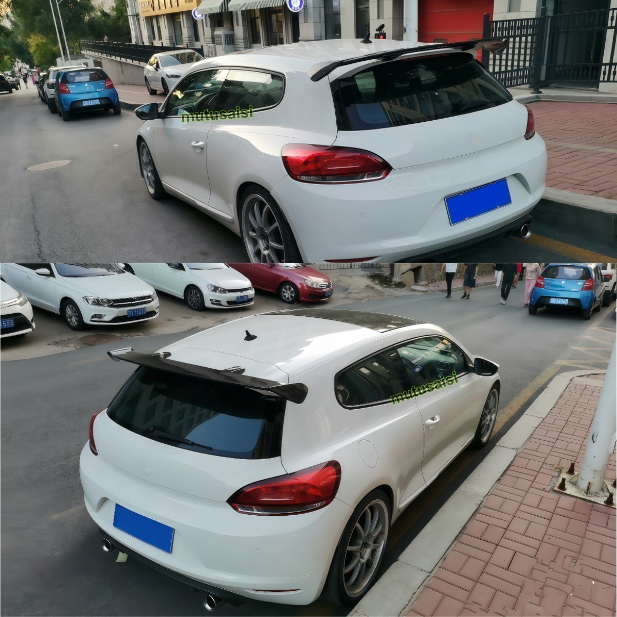 Aileron de toit universel VW Scirocco 137 138 finition premium noir mat en ABS - 4