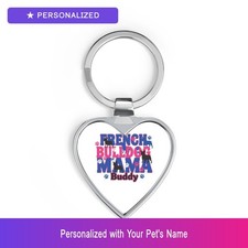 Custom French Bulldog Frenchie Keychain Personalized Pet Name Heart Easter Gift