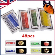 48Pcs Plastic Kids Prepared Microscope Slides Of Animals Insects Plants Tool