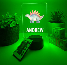 UV Printed Stegosaurus Light Up Personalized FREE Dinosaur LED Lamp Kid Friendly
