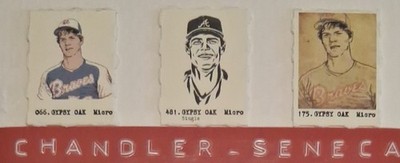(3) DALE MURPHY Braves Rare Gypsy Oak Micro Gumball Machine Baseball Cards