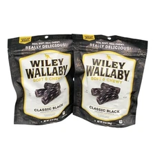 Wiley Wallaby Australian Style Gourmet Black Licorice Candy 2 Pack 10 oz BB 7/26