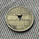 1922 Pittsburgh Railways Co Transit Token Trolley Streetcar Fare Triangle Cutout — photo 1