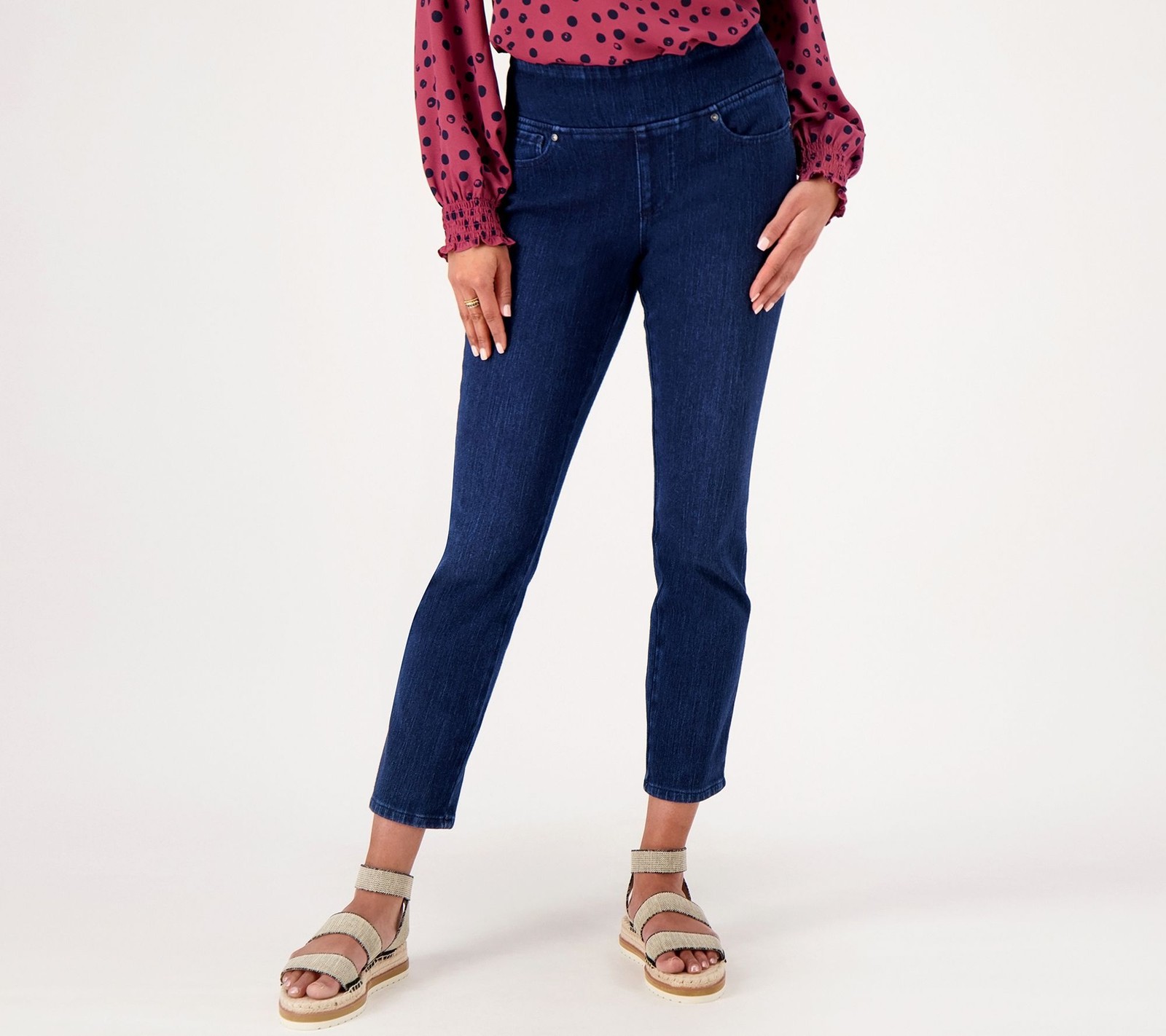 Belle by Kim Gravel Women's Plus Sz Pants 32 Reg Flexibelle Zip Blue A513068