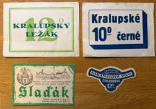 CZECH REPUBLIC SET 4 OLD  BEER LABELS