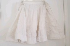 VTG 90s POLO JEANS RALPH LAUREN Full Mini Skirt White Embroidered Romantic