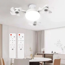 Socket Fan Light with Remote, Screw in Ceiling Fan, Light Bulb Fan with Dimma...