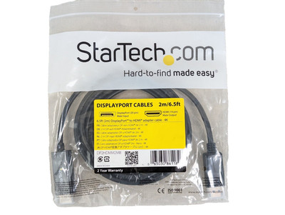 StarTech.com 6.5ft (2m) DisplayPort Male to HDMI Male Adapter Cable - 4K Video