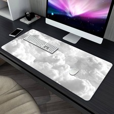 40 90cm1pc XXL White Cloud Pattern Gaming Mouse Pad  Desk Mat - HD Printed Non-