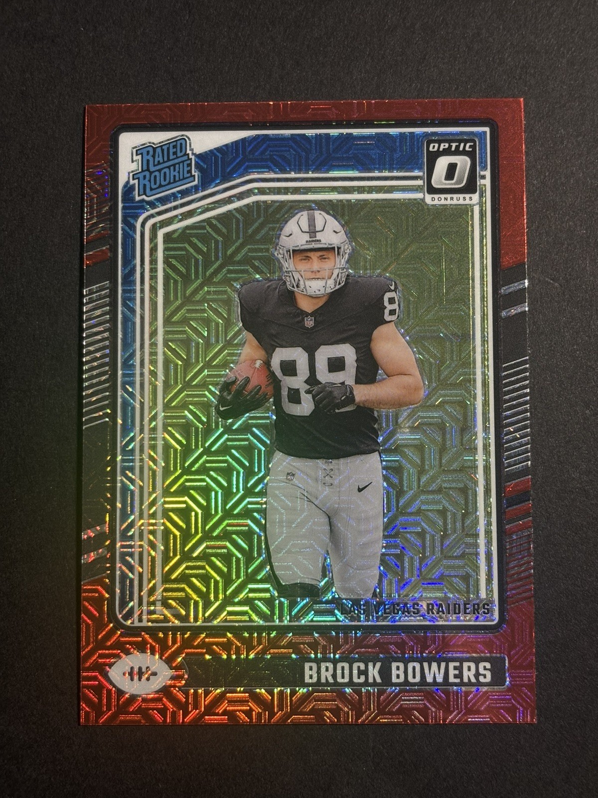2024 Panini Donruss Optic Brock Bowers RC Red Mojo Rated Rookie Raiders No. 215