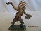 Native Chief & Frontiers Man with Tools & Horse Lead Figurine Metal 2.5"RARE — photo 2