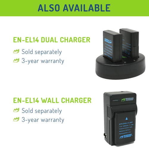 Wasabi Power Battery for Nikon EN-EL14, EN-EL14a (2-Pack)