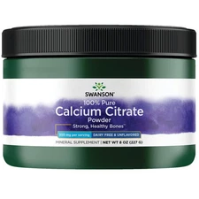 Swanson 100% Pure and Dairy-Free Calcium Citrate Powder 350 mg 8 oz Powder