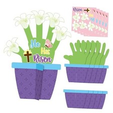 24 Pack Easter Jesus He is Risen Handprint Flower Craft Kit, Make Your Own