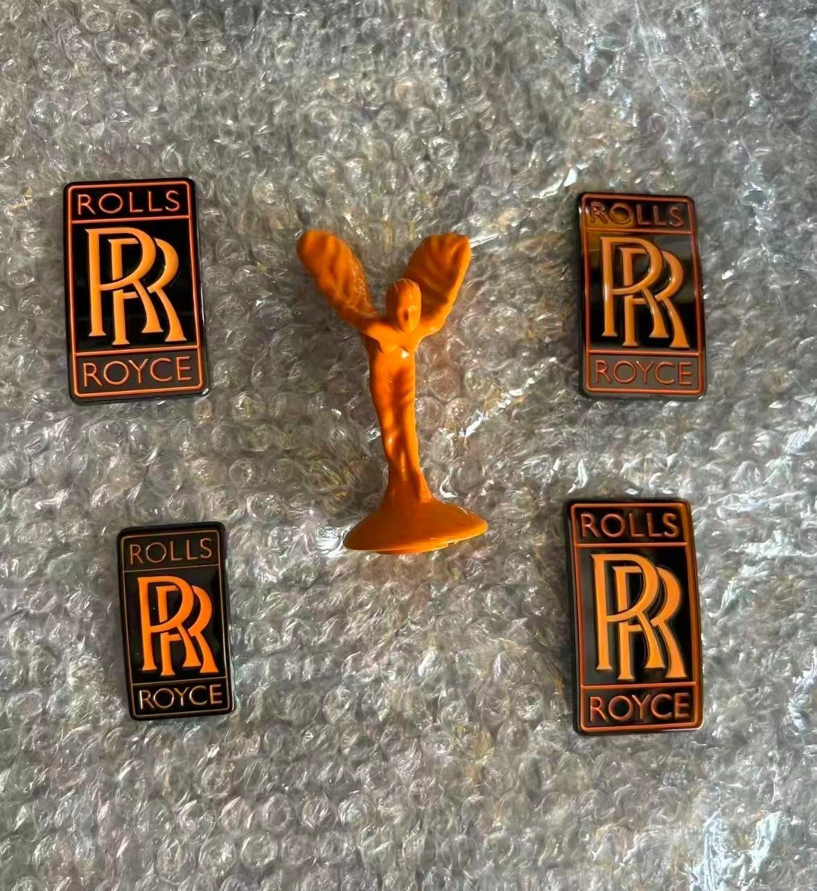 Rolls-Royce style metal emblems fits RR Wraith/Cullinan/Phantom/Ghost-orange