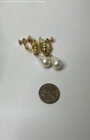 Napier Gold Tone Faux Pearl Textured Dangle Screw Back Earrings 10.7g — photo 2