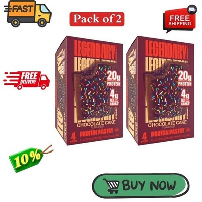 Legendary Foods Protein Pastry  Chocolate Cake 4x2 Pack Protein Snack GlutenFree