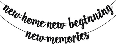 New Home New Beginning New Memories Banner, Housewarming Banner, Couple First Ho