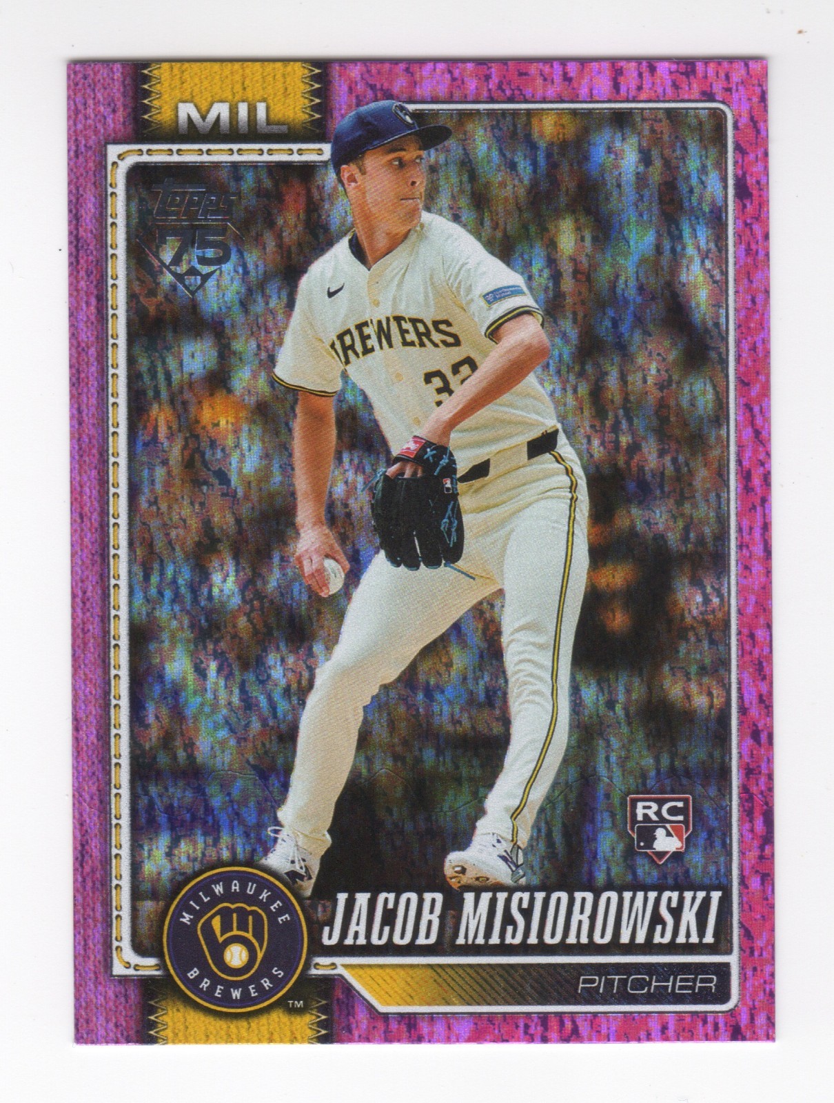 2026 Topps Series 1 Baseball JACOB MISIOROWSKI Pink Holo Foil Rookie RC #10