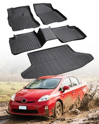 DiffCar Floor Mats Toyota Prius 2004-2009 All Weather 4pc Black
