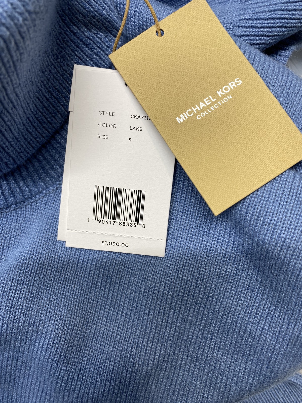 Michael Kors Womens Soft Cashmere Turtleneck Sweater Size S Lake Blue thumbnail 11