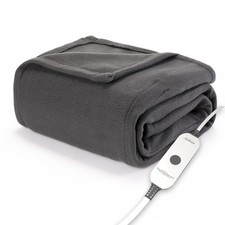 Sunbeam Royal Ultra Fleece Heated Throw Electric Blanket, Throw, Night Fog