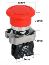 10pcs XB2-BS542C Turn to Released Mushroom Push Button 1N/C Red Emergency Stop