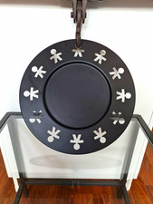 Alessi Girotondo Tablett Schwarz 40cm King-Kong + 6er Set Grappagl&auml;ser Tulpengla