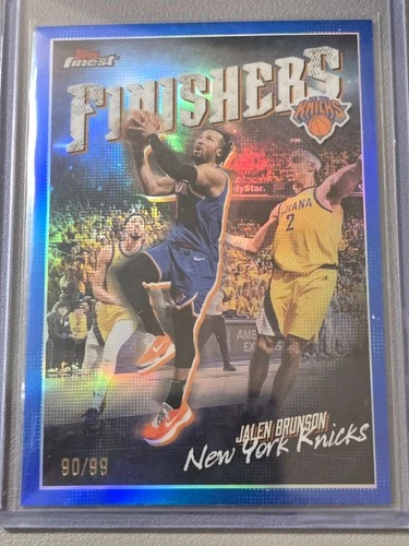 2025 -2026 Topps Finest Jalen Brunson Finishers Blue Refractor 90/99 Color Match
