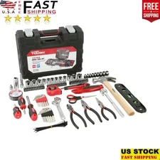 Tool Set Home Vehicle Repairs DIY W/ Carry Case Apartments Garage 118-Piece New